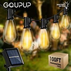 solar powered outdoor string lights with 10 bulbs