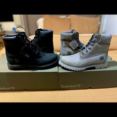 Selling Two Women's Size 8 Timberland Boots For $150 Each Or $150 For Both Color: Black Nubuck & Medium Grey Nubuck Brand New. Never Been Worn. Original Retail Price: $170 Each Timberland Boots Black, Timberland Black, Collection Ideas, Black Timberlands, Timberlands Shoes, Grey Boots, Timberlands Women, Timberland Shoes, Shoes Collection