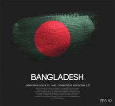 bangladesh flag painted on the side of a black and red background with text that reads bangladesh