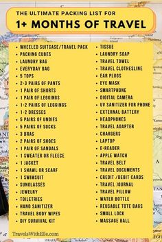 the ultimate packing list for 1 months of travel