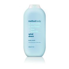 Turn your shower into the kind of escape you need right now. Infused with chamomile, star flower + blue lavender, this silky body wash leaves skin feeling soft + smelling like bedtime bliss. Plus, with a cruelty-free, biodegradable formula, plant-based cleansers + a bottle made with over 50% recycled plastic (PCR), the good vibes just keep going. Welcome to chill-ville. Looking to relax at the end of a difficult day? Infused with chamomile, starflower and lavender, this scent adds up to a fabulo Method Body Wind Down, Blue Body Wash, Ocean Body Wash, Flower Blue, Blue Lavender, Sustainable Energy