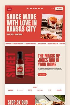 Website design Website Design Examples, Best Website Design Inspiration, Sauce Website Design, Fast Food Website Design, Website Restaurant Design, Website Design Restaurant, Masculine Website Design, Recipe Website Design, Brown Website Design