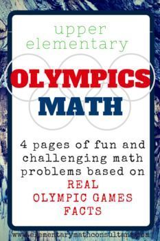 an olympic math book with the title, olympics math 4 pages of fun and challenging math problems