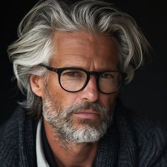 Stylish Hairstyles for Men Over 50 with Glasses – VAGA magazine Older Mens Long Hairstyles, Stylish Beards, Men Over 50, Guy Haircuts Long, Haircuts For Medium Length Hair