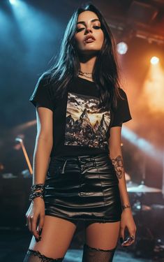 The 11 Absolute Best Concert Outfit Ideas Metal Concert Outfits Women, Halestorm Concert Outfit, Dashboard Confessional Concert Outfit, Diplo Concert Outfit, Caifanes Concert Outfit, Linkin Park Concert Outfit, Metal Band Concert Outfit, Metalica Concert Outfits, Black Lacy Outfits