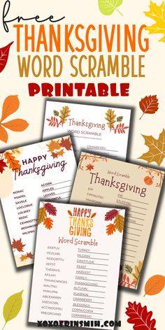 Thanksgiving Word Scramble activity free printables Word Scramble With Answers, Free Thanksgiving Games, Thanksgiving Printables Free, Thanksgiving Word Scramble, Printable Thanksgiving Games, Activity For School, Thanksgiving Literacy, Holiday Word