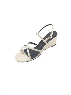 Editor's NotesSPUR presents feminine and sophisticated footwear that completes your outfit. - Flip-flop style- Open square oblique toes- X-shape straps- Glossy and smooth leather- Supportive ankle strap with buckle- Unique wedge heels- Feminine and stylish mood Measurements (in.)- Size: KR 225MM (US 5.5) ~ KR 250MM (US 8)- Heel: 1.97 in.*Fit true to size Composition & Care- Material: Synthetic Leather- Natural leather may have fine scratches and wrinkles- Bright leather can ge Elegant Summer Wedge Sandals With Padded Heel, Elegant Strappy Wedge Sandals For Summer, Elegant Summer Wedge Sandals With Ankle Strap, Elegant Wedge Sandals With Removable Insole, Elegant Summer Wedge Sandals With Single Toe Strap, Summer Slingback Sandals With Square Toe, Square Toe Slingback Sandals For Evening, Wedge Sandals With Heel And Single Toe Strap, Modern Summer Slingback Sandals With Wrapped Heel