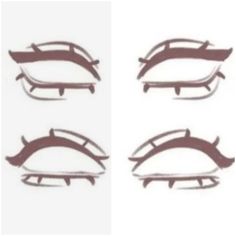 four different angles of the front and rear bumpers of a car with long eyelashes