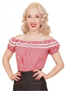 Gypsy Top Classic Gingham Red 50's Outfits 1950s, 1950s Jeans, 1950s Western, Peasant Shirt, Yellow Gifts, Vintage 40s, Peasant Top, Wedding Dress Shopping, Peasant Tops