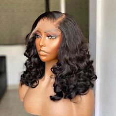 Havana | Glueless 5x5 HD Lace Dense Bob Wavy Wig Closure Realistic Hairline | Myshinywigs® Wig Closure, 16 Inch Hair, Bob Wavy, Short Human Hair Wigs, Wavy Wig, Deep Wave Hairstyles, Curly Lace Front Wigs, Girls Braids, Bouncy Curls