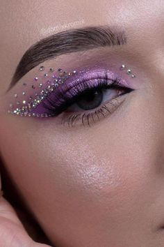 Sweet 16 Makeup, Quinceanera Makeup, Purple Makeup Looks, Makeup Ojos, Prom Eye Makeup