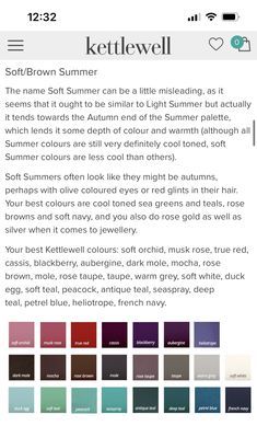 Brown Summer Color Palette, Soft Summer Browns, House Of Colour Summer, Fashion Analysis, Summer Pallet, Hoc Summer, Dusk Summer, Summer Skin Tone