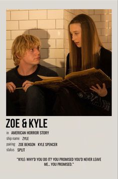 the movie poster for zooe & kyle with an image of two people looking at each other