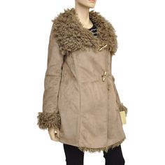 Faux Suede Jacket Size S * Fold Over Collar * Button Closure * Lined With Quilted , Padded Lining * Faux Suede * Faux Shearling Fur * Face, Back. Lining, Collar, Facing And Cuffs: 100% Polyester * Dry Clean * By Michael Michael Kors; Imported * Length (From Collar To Bottom Back) - 29.5" * Width (From Armpit To Armpit Back) - 21" * Sleeve - 25.5" * Waist - 18 " * Width (Shoulder To Shoulder) - 16" * Taupe Color * Brand New With Tag * Mfsrp: $550.00 Luxury Beige Outerwear With Faux Fur Lining, Chic Beige Fur Coat For Cold Weather, Michael Kors Winter Workwear Outerwear, Michael Kors Outerwear For Cold Weather In Fall, Michael Kors Fall Outerwear For Cold Weather, Elegant Michael Kors Outerwear For Fall, Cute Coats, Faux Suede Jacket, Taupe Color