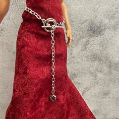 Accent that gorgeous dress with a tasteful toggle belt for historic style and understated drama. Take your doll shopping at my online boutique and coordinate all her custom jewels.  Please check out SpecialDesignsbyG for other styles or sizes (12", 18", human) and start a conversation with me if you have any questions or would like a color or style combination you don't see. Choose curvy or standard fit, either is low rise.  Select your choice of colored chain and if gold, rhinestone charm. The item you receive may vary slightly from the pictures as each one I make is a little different.  These items are intended for collectors and may not be suitable for young children.  Dolls and clothes not included.  These are my own designs and patterns are not for sale; please do not copy. Elegant Dresses For Gifts, Elegant Handmade Party Dress, Peoria Az, 1 6 Scale, Doll Shop, Gold Rhinestone, Not For Sale, Gorgeous Dresses, Online Boutique