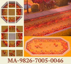 an advertisement for a carpet store with autumn leaves on the ground