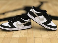 Authentic Nike Dunk blinged to order.  Encrusted with crystals.  Perfect for dressy events or everyday wear.  Message us with size and color preference!  Swoosh can be any color! Rhinestone Nike Dunks, Graduation Hair, Sneaker Ball, Graduation Hairstyles, Air Forces, Sneakers Athletic, Nike Dunk, Nike Dunks, Sports Team