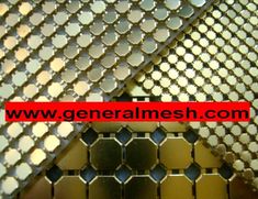 several different types of metal mesh with red and white lettering on it, including the words generalmesh com