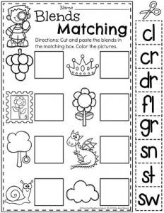 the matching worksheet for blends and match with other words to make it fun