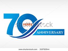 10 years anniversary logo design with blue waves and the number ten on it's side