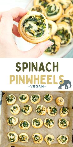 spinach pinwheels are an easy appetizer to make with fresh spinach