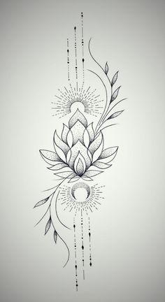 a drawing of a lotus flower on a white background