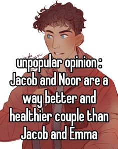 an image of a man with the caption that says, unpopular opinion jaco and noor are a way better and healthier couple than