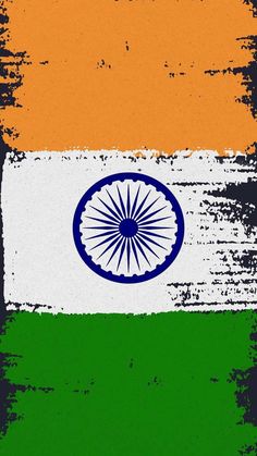 the flag of india painted on an old grungy background