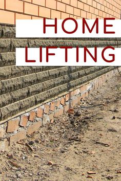 a brick wall with the words home lifting in red overlaying it's image