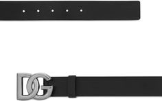 This luxurious leather belt is the perfect accessory to elevate any outfit. The sleek silver-finished metal buckle with a crossed DG logo adds a touch of sophistication and style. A must-have piece for anyone looking to make a fashion statement. Made with high-quality lux leather Silver-finished metal buckle with crossed DG logo Adds a touch of sophistication and style to any outfit | Dolce & Gabbana Men's Lux Leather Belt With Crossed Dg Logo in Black | Size 100 | BC4644AX622 Logo Pin, Dg Logo, Black Leather Belt, Genuine Leather Belt, Timeless Accessories, Dolce And Gabbana Man, Leather Silver, Metal Buckles, Belt Size