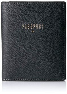 a black passport case with the word passport on it