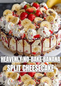 this no bake banana split cheesecake is so good