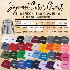 gilan 18000 unisex heavy blend hoodie sweatshirt sizes chart