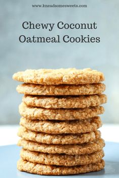 a stack of oatmeal cookies sitting on top of a table