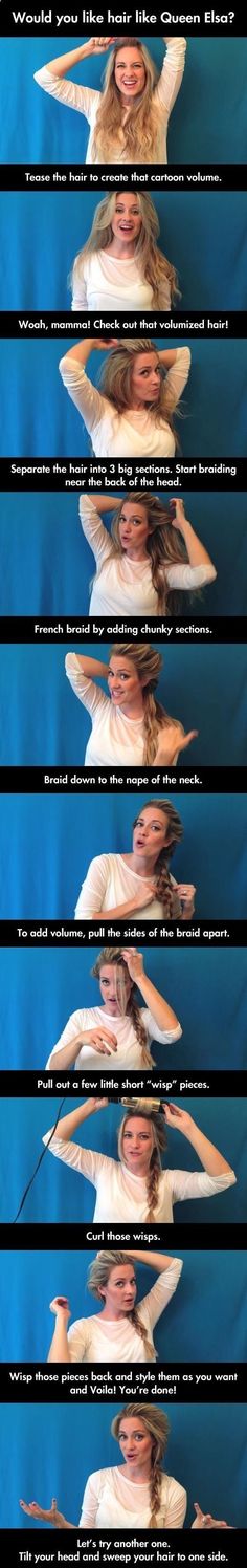 Elsa’s epic braid | Community Post: 7 Easy Hair Tutorials Even Disney Princesses Would Envy Elsa Hairstyle, Hairstyles Princess, Hairstyle Prom, Messy Braids, Hair Tutorials Easy, Business Partners, Easy Hair