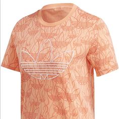 Regular Fit Ribbed Crewneck Short Sleeve Trefoil Shirt Adidas Tee, Orange Print, Adidas Originals Women, Red Adidas, Cropped T Shirt, Adidas Tops, Adidas Online, Crop Tshirt, Sneakers Athletic