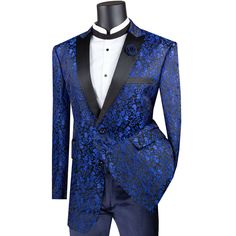 #ad Find ideas and inspiration for VINCI Men's Blue Paisley 2-Button Regular Fit Tuxedo Jacket - NEW, Fashion Mens Clothing Blue Prom Suit, Homecoming Outfits For Guys, Fancy Pattern, Prom Tuxedo, Satin Suit, Blue Tuxedos, Pattern Jacket, Homecoming Outfits, Elegant Jacket