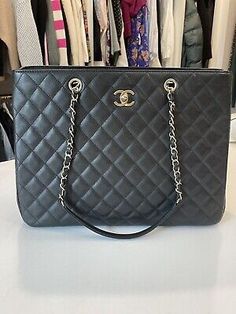 Trendy Fashion Chanel 2023 Large Caviar Quilted Shopping Tote Black, Women's Bags & Handbags Chanel Shopping Tote, Paris Airport, Chanel 2023, Chanel Tote Bag, Chanel Tote, Fashion Chanel, Quilted Tote Bags, Quilted Totes, Shopping Tote Bag