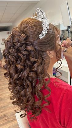 Sweet 16 Hairstyles, Pageant Hair, Brunette Hair With Highlights, Quinceanera Hairstyles, Quince Hairstyles, Homecoming Hair, Peinados Fáciles Para Cabello Corto, Wedding Hairstyle, Easter Hairstyles