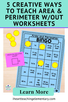 the 5 creative ways to teach area and perimeter worksheets with text overlay