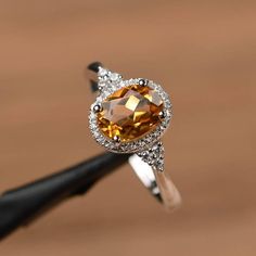 Yellow Citrine Engagement Ring, Yellow Gemstone Ring, Yellow Citrine Ring, Citrine Ring Engagement, Elegant Rings, November Birthstone Ring, Citrine Jewelry, Sterling Silver Wedding Rings, Yellow Engagement Rings