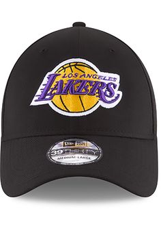 Pull on this Los Angeles Lakers Team Classic 39THIRTY Black Flex Hat just in time for the game! This LA Lakers Lakers Flex Hat features a team logo embroidered on the front. Front raised embroidered team logo, Secondary team logo embroidered on back, 100% woven polyester, Flexible-fit 39THIRTY sizing, New Era flag embroidered on the left side, Pre-curved bill, Structured crown, Polyester, Washable, Imported Black Fan Merchandise Visor Hat, Black Visor Hat For Fan Merchandise, Black Sports Hat With Logo Patch, Black Hats With Logo Patch For Sports Events, Throwback Black Baseball Cap For Sports, Lakers Team, Lakers T Shirt, Lakers Game, Charity Event