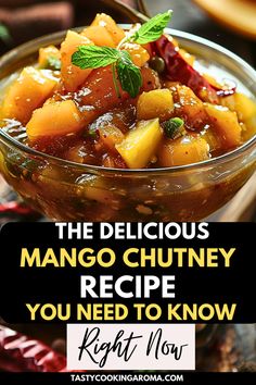 Easy Homemade Mango Chutney Dessert Marinade For Pork, Pineapple Chutney, Pork Marinade, Meat Marinade, Tandoori Masala, Mango Chutney, Chutney Recipe, Cold Cuts