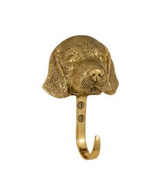 a gold ring with a dog's head on it