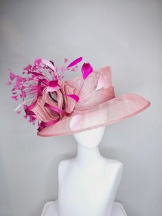 Local delivery and drop off available for $55 In LOUISVILLE thurs 5/2 and fri 5/3 only. Add shipping upgrade at checkout. Confirm availability before purchase!!  From the 2024 Featured Milliner of the Kentucky Derby Museum  Gorgeous Kentucky Derby hat fascinator  kentucky derby hat large wide brim sinamay light blush pink hat with fuchsia hot pink purple branching feathers and sinamay curls adjustable inseam standard approx 23 inches  I can probably add feathers, flowers etc to existing hats for a small fee. I cannot remove anything from existing hats. Just message me and see if we can make it work! :) I cannot make custom order from scratch. My schedule is unfortunately too crazy :( *All hats are sold as displayed. No returns do to nature of product (headwear) Of course do not hesitate to Light Blush Pink, Derby Hats Fascinators, Hat Fascinator, Elegant Hats, Kentucky Derby Hat, Derby Hat, Pink Hat, Derby Hats, Make It Work