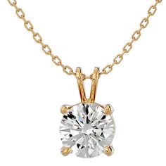 1 Carat Moissanite Solitaire Necklace In Solid 14K Yellow Gold. Exceptionally Fiery, Beautifully Cut Fabulous Moissanite! Weather Dress, Solitaire Necklace, Moissanite Necklace, Vs2 Diamond, Solitaire Necklaces, Vs Diamond, Necklace Simple, Solitaire Pendant, Yellow Gold Chain