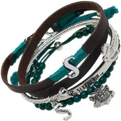 three different bracelets with charms and beads on each one side, including the letter s