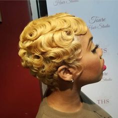 Hairstyles Fancy, Finger Waves Short Hair, Finger Wave Hair, Short Haircut Styles, Finger Waves, Brazilian Remy Hair, Pin Curls, Sassy Hair, Curly Human Hair Wig