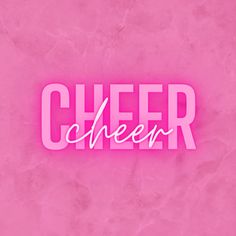 the word cheer on a pink background