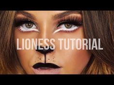 Easy Diy Tiger Costume, Lion Make Up Women, Lion Makeup Tutorial, Lioness Face Paint, Lioness Makeup Halloween, Cat Faces For Halloween, Easy Lion Makeup, Diy Lion Costume Women, Lion Makeup Women